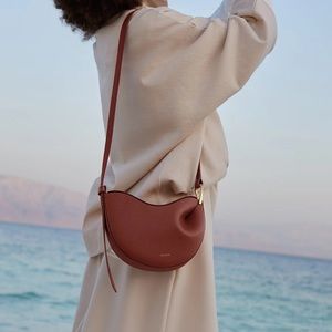 Authentic Polene Tonca Textured Cognac Bag